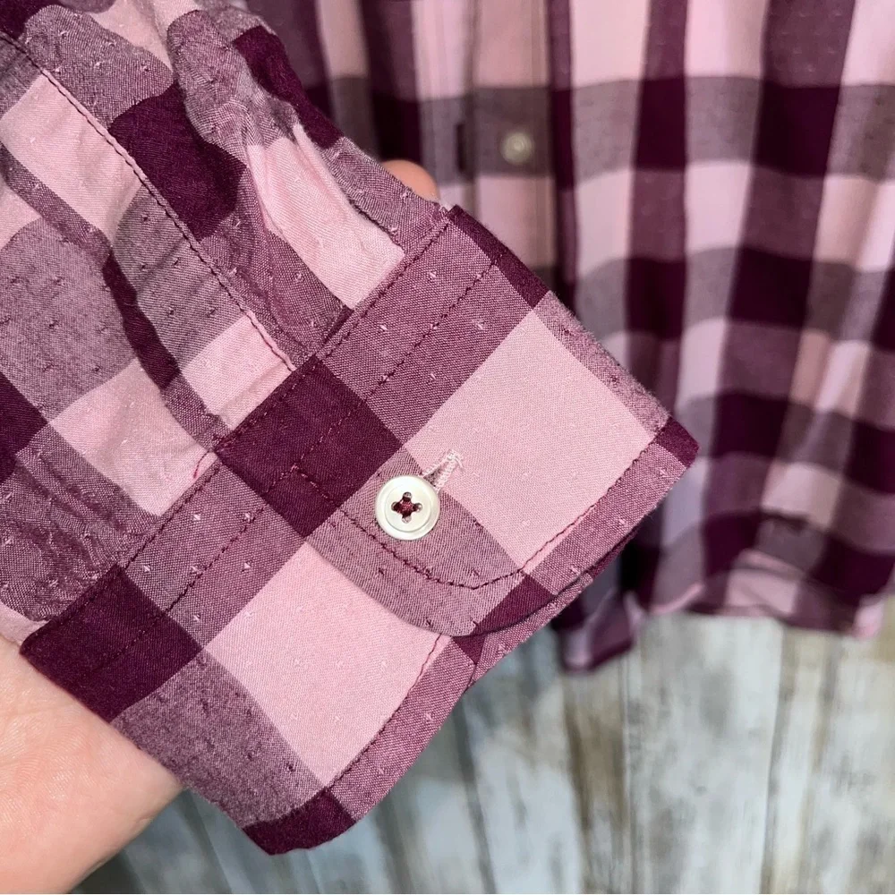 Talbots Purple Plaid Button Down - Picture 4 of 6